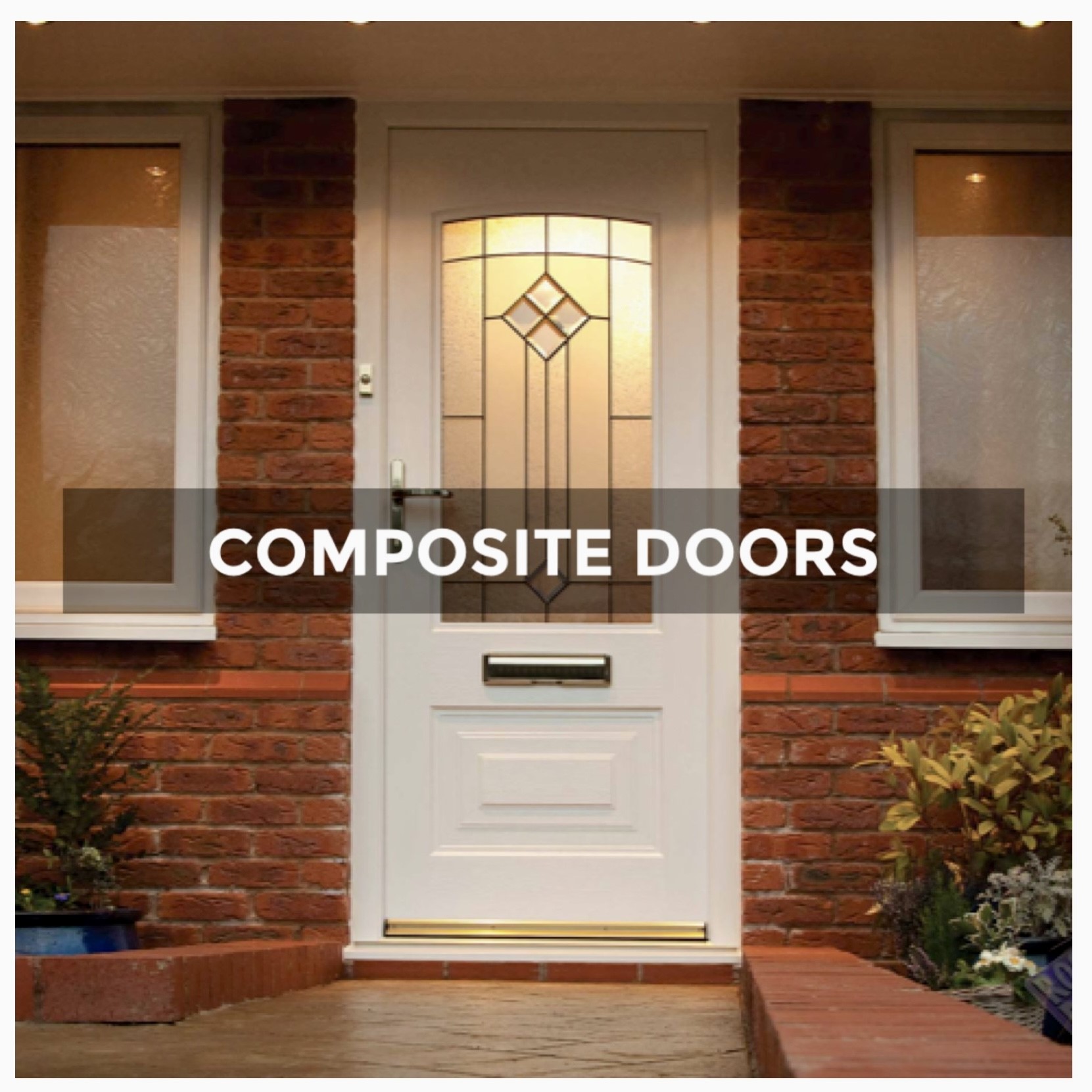 White composite front door