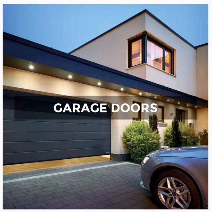 White Garage Doors with car parked in front